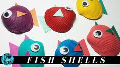 fish shells made out of yarn and paper