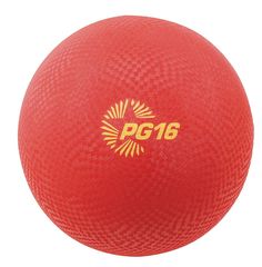 a red ball with the pg16 logo on it