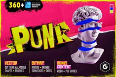 an advertisement for punk festival with a bust wearing blindfolds