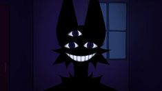 the animated batman is smiling in his dark room