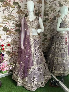 Bridal lehenga choli for wedding function, designer purple lehenga with heavy sequin work, soft net lehenga for reception, designer lengha Fabric details: Color : Purple  Lehnga:heavy net with embroidery sequence thread design work Inner:silk with heavy can-can with canvas patta Duptta:heavy net with embroidery sequence thread design work  Blouse:heavy net with embroidery sequence thread design work (un-stich blouse come) Waist:44" Lenth:44"+ Flair:6 mtr Duptta lenth:2.10mtr Weight:2.200gms Made Semi-stitched Purple Dupatta For Reception, Semi-stitched Purple Gown With Sheer Dupatta, Purple Semi-stitched Dupatta For Reception, Purple Lehenga With Sheer Dupatta For Reception, Purple Party Wear Set With Dupatta, Festive Purple Lehenga With Resham Embroidery, Purple Floor-length Lehenga For Party, Purple Party Wear Choli For Wedding, Purple Party Wear Choli For Reception