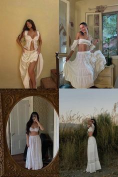 Nightout Outfit Aesthetic, Beach Outfit White Dress, Maxi Summer Dress Outfit, White Skirt Styling, Maxi Skirt Outfit Boho, Summer Long Skirts, All White Boho Outfit, Beach White Outfit, Beach Outfit White