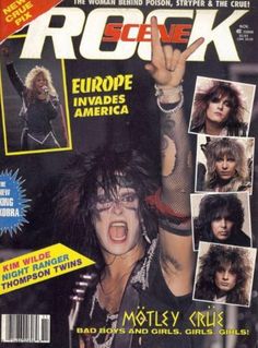 the cover of rock magazine with an image of heavy metal singer and band members on it