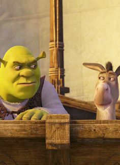 shrat and donkey from shrap's animated movie