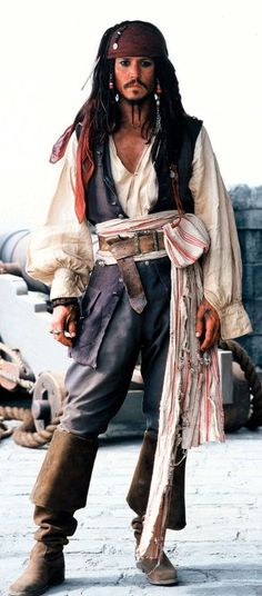 a man dressed as captain jack sparrow from pirates of the caribbean