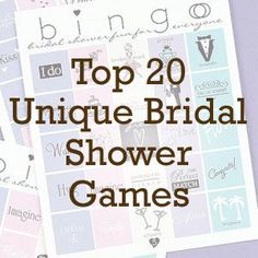 the top 20 unique bridal shower games