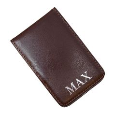 "De-bulk your pockets with our Personalized Brown Leather Minimalist Slim Wallet For Men. For those seeking a pocket-friendly way to travel with your cash and credit cards organized, this wallet presents an effective and elegant solution. -This brown leather card case/money clip wallet combo offers something none of our other card case/money clip combinations do, this case keeps your cards and money tucked away safely inside and folds closed. No more worrying about wandering eyes when you pull o Men With Money, Credit Card Organizer, Forever Gifts, Wallet For Men, Mens Wallet, Engraved Wedding, Card Organizer, Leather Card Case, Clip Wallet