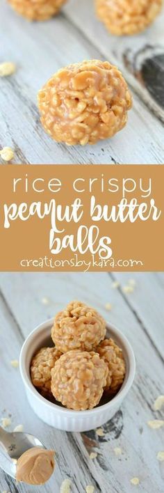 rice krispy peanut butter balls in a bowl