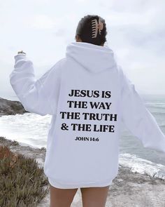 Jesus Is The Way, Christian Hoodies, Christian Bible Study, Aesthetic Hoodie