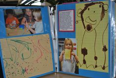 an open book with pictures of children's drawings on it