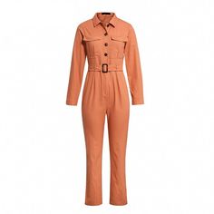 FREE SHIPPING Casual cargo cotton ladies overalls Orange sash pocket sport womens jumpsuit romper Chic autumn winter female jumpsuits JKP2276 Solid Color Cotton Overalls For Work, Utility Style Belted Jumpsuit For Fall, Long Sleeve Solid Color Jumpsuit For Spring, Spring Long Sleeve Solid Color Jumpsuits And Rompers, Casual Solid Jumpsuits And Rompers For Fall, Fitted Cotton Overalls In Solid Color, Spring Workwear Non-stretch Overalls, Solid Belted Jumpsuits And Rompers For Fall, Fall Solid Color Belted Jumpsuits And Rompers