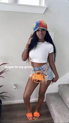 Beach Outfit Ideas Black Women, Cabo Outfits Black Women, Beach Outfits Black Women Vacation, Blue Jean Shorts Outfit Black Women, Fly Summer Outfits Black Women, Baddie Outfits Vacation, Black Girls Summer Outfits, Cute Outfits Summer Black Women, Shein Summer Outfit Ideas 2024