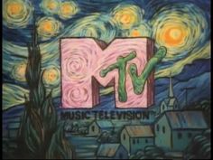 the logo for music television is shown in this painting