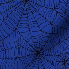 a blue spider web pattern with black lines on the center and bottom, against a dark blue background