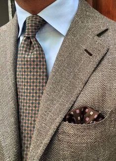 Ties 101: What Every Gentleman Should Know About Ties Dapper Day Outfits, Herringbone Jacket, Swag Men, Mens Fashion Blog, Sharp Dressed Man, Men’s Suits, Mens Fashion Suits, Well Dressed Men, Gentleman Style