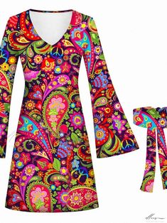 Elluis - Bohemian Bell Sleeves Halloween Print Maxi Dress with Vibrant Collar Halloween Prints, Types Of Skirts, Printed Maxi Dress, Flared Sleeves, A Line Skirt, Types Of Collars, A Line Skirts, Bell Sleeves, Types Of Sleeves