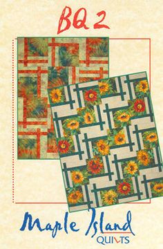 the book cover shows two quilts with sunflowers on them