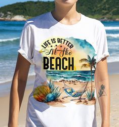 Beachy Typography, Beach Png, T Shirt Png, Beach Design, Shirt Png, Beach Shirt, Printable Vinyl, Beach Inspired, Beach Lovers