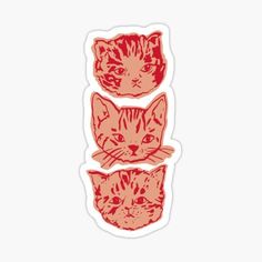 three cats sticker on a white background