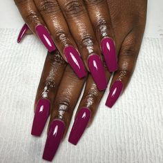 Chocolate Nails, Magenta Nails, Fall Nail Color, Nude Nail Designs, Grunge Nails, Stiletto Nails Designs, I Love Nails, Square Acrylic Nails, Girls Nails