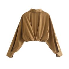 Our Long Sleeve Crop Top will make you feel so much more comfortable and confident. It’s made from soft and stretchy cotton material and has a collar that goes around your neck. It’s versatile for any occasion, whether it be under a jacket or with boots for a day of exploring the city. Fitted Brown Solid Color Top, Fitted Solid Brown Tops, Solid Long Sleeve Padded Blouse, Long Sleeve Padded Blouse, Chic Long Sleeve Solid Color Crop Top, Cropped Solid Color Tops For Fall, Solid Color Cropped Tops For Fall, Chic Long Sleeve Padded Crop Top, Spring Solid Color Crop Top