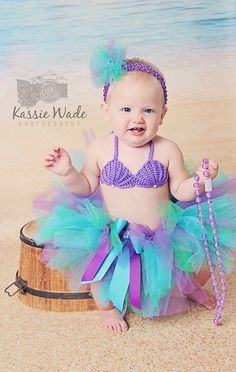 Baby Mermaid Crochet, Baby Tutu Dress, Mermaid Birthday Decorations, Mermaid Tutu, Tutu Dress Costumes, Baby Tutu Dresses, Birthday Tutu Dress, Mermaid Top, Handmade Tutu