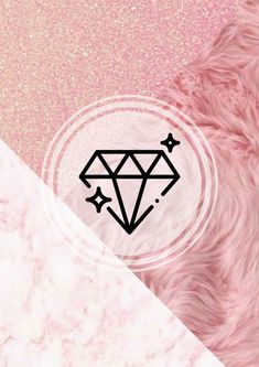 a pink and white wall with a diamond on it