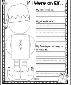 a printable worksheet with the words if i were an elf on it