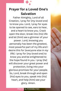 prayer for a loved one's salvation