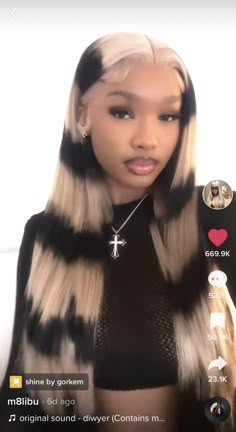 Cute Hair Color Inspiration, 90s Styled Hair, Zebra Dyed Hair, Cheetah Print Lace Front Wig, Y2k Wig Styles, Wig Dye Ideas For Black Women, Wig Background Ideas, Lace Front Aesthetic, Cardi B Mullet