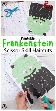 this is an image of printable franken sten scissor skill haircuts