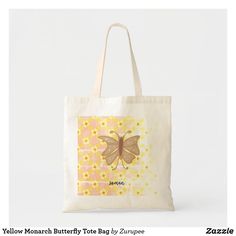 Yellow Monarch Butterfly, Butterfly Tote Bag, Monarch Butterfly, Free Design, Tool Design