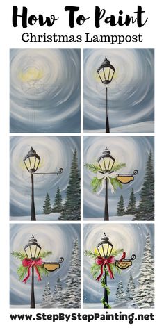 how to paint christmas lamppost with step by step painting instructions