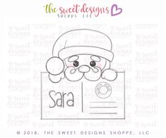 the sweet designs santa stamp is shown in front of a white background with an image of a