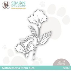 the simon says stamp set is shown with a flower on it's left side