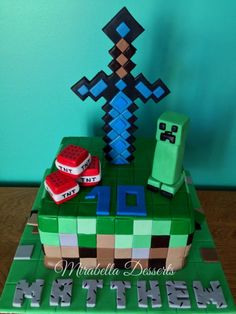 a cake made to look like an old video game console