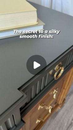 the secret to a silky smooth finish is in this cabinet door and it's open