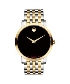 Movado | Red Label Men's Stainless Steel and Yellow gold PVD-finished Automatic Watch with Aligator Strap | Movado International Movado Mens Watches, Black Museum, Paris Patterns, Movado Watch, Glas Art, Diamond Wedding Sets, Fine Diamond Jewelry, Red Label, Automatic Watch