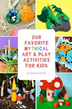 the cover of our favorite mythical art and play activities for kids with pictures of different objects