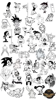 cartoon network tattos Svg Cartoon Characters, Tattoo Cartoon Ideas, Yo Gabba Gabba Tattoo, Cartoon Network Tattoo Sleeve, 90 Cartoon Tattoos, 90s Anime Tattoo, Gaming Tattoos For Men, Simple Cartoon Tattoos, 90s Cartoon Characters Tattoo