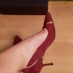 Excellent “Davia” Cranberry Pumps With 2 1/2 In Heels..Just Gorgeous..Never Worn! Red Slingback Heels With 4-inch Heel, Glamorous Red Heels With 4-inch Heel, Red Slingback Pumps With 4-inch Heel, Red Leather Slingback Pumps With 4-inch Heel, Red Pointed Toe Heels With 4-inch Heel, Stuart Weitzman, Cranberry, Shoes Women Heels, Shoes Heels