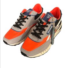 New Reebok Classic Forte Racer Sneakers Shoes Men's Size 10 Comfort Footbed By Ortholite Orange Running Shoes With Rubber Waffle Outsoles For Jogging, Orange Lace-up Sneakers For Running Errands, Shoes Reebok, Reebok Shoes, Reebok Classic, Swag Shoes, Sneaker Shoes, Orange Grey, S 10