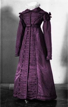 Amazing Purple Redingote, 1822-23, Centraal Museum Womens Overcoat, 1820s Fashion, Regency Clothing, Regency Era Fashion, 1800s Fashion, Romantic Era, Regency Dress, Regency Fashion, Regency Period