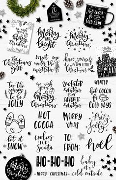 the christmas bundle includes hand lettering and other holiday decorations