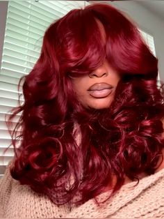 Red Hair Color Black Women, Dark Red Hair Black Women, Red Curly Hair Black Women, Fall Hairstyles For Black Women, Light Burgundy Hair, Black Girls Red Hair, Black Hair Protective Styles, Red Hair Looks