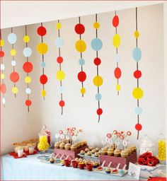 an image of a birthday party with food