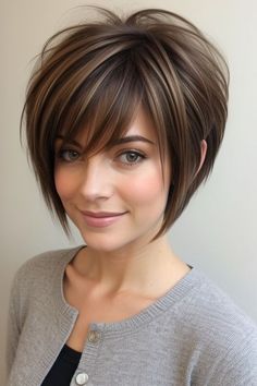 27+ Cute Short Hairstyles for Women 8 Short Haircuts And Color Ideas, Short Bob 2024 Trends, Bob With Bangs Over 50, Pixie Bob Haircut With Bangs, 2024 Short Hair Trends For Women, Cute Short Hairstyles For Women, Fringe Bob, Short Stacked Bob Hairstyles, Cute Short Hairstyles