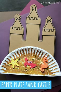 paper plate sand castle craft for kids to make