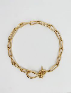 Leah big knot with luna chain necklace – Yeon Brass Chain, Link Necklace, Gold Plated Sterling Silver, Gold Vermeil, Statement Pieces, Knot, Gold Bracelet, Hand Crafted, Chain Necklace