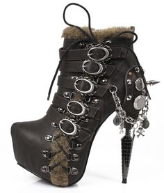 Dark Brown Ankle Boots, Punk Shoes, Heart Shoes, Studded Boots, Shoe Boot Sandals